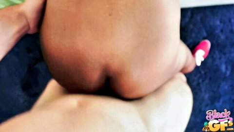 Azaelia's juicy ebony ass in pink sneakers, POV rear view from Black GFs