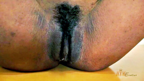 Chanel Skye skinny ebony babe spreading tight pussy and ass closeup