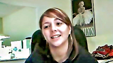 Kara smiling in amateur webcam session, brunette beauty