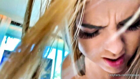 Jessie Rogers intense facial close-up in juicy ass adult video