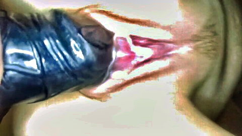 Tiny woman takes huge black cock extender deep in pussy