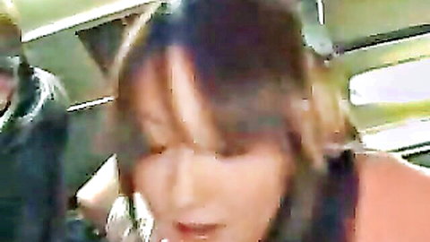 Asian MILF and daughter close encounter with friend on bus