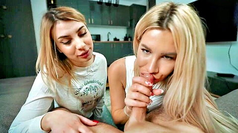 Ema Karter & Jenny Lux as sexy stepsisters sharing stepbrother's cock