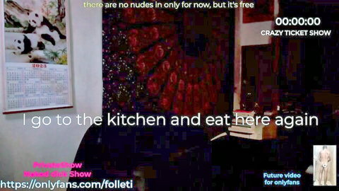 Folleti7 OnlyFans teaser: crazy ticket show in kitchen, woman in white dress, no nudes yet