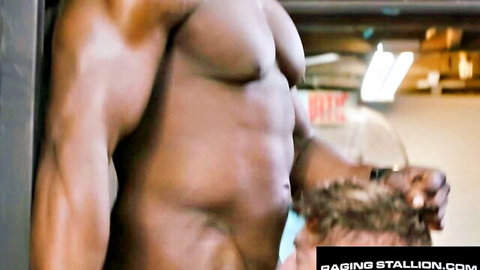 Harrison Feels drills Only Matt's beefy black ass raw in gym