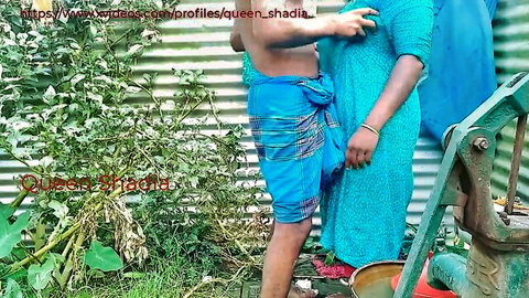 Niks Indian embraces curvy Bangla woman outdoors