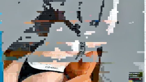 Chaturbate webcam solo girl teasing huge tits with logo strap across chest
