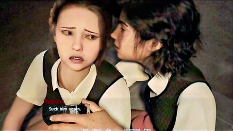 Anime schoolgirl shocked by 'Suck him again' text on phone from whispering friend