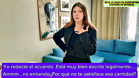 Latina real estate agent in black suit offers extra services