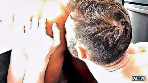 Paul Wagner and Pax Perry in intimate gay embrace