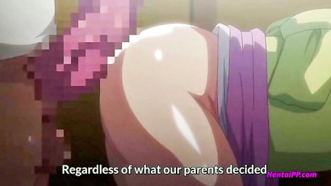 Pink-haired anime girl bending over in park, hand on censored ass, hentai tease