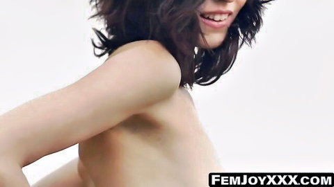 Sade Mare stripping nude, smiling with perky breasts revealed