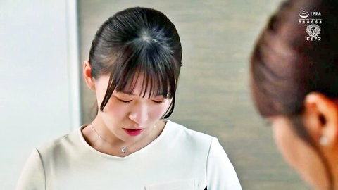 Japanese esthetician in white blouse, close-up professional pose, JAV thumbnail