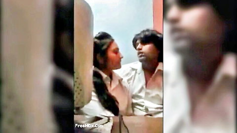 Indian couple intimate in cyber cafe, amateur style