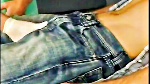 Gay doctor hunk teasing patient with jeans undone