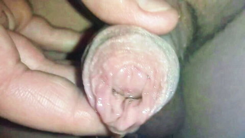 Super close-up POV of milf peeing, intimate genital view
