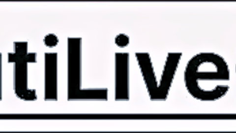 Live stream banner with repeated bold LIVE text across white background