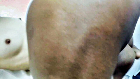 Black man fucking pale wife doggystyle, cum on her back