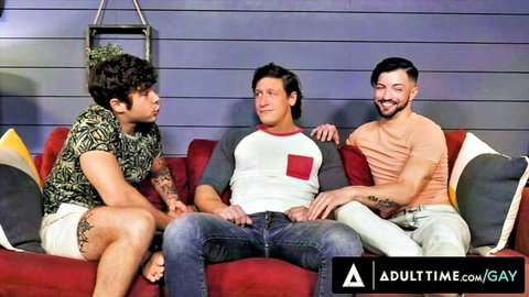 Dalton Riley, Joseph Castlian & tattooed stud in bisexual threesome preview