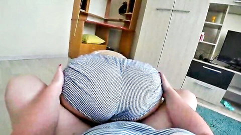 POV doggy style fuck with big butt curvy slut from behind