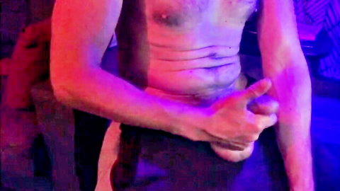 Hairy gay man exposing erect cock in amateur solo thumbnail