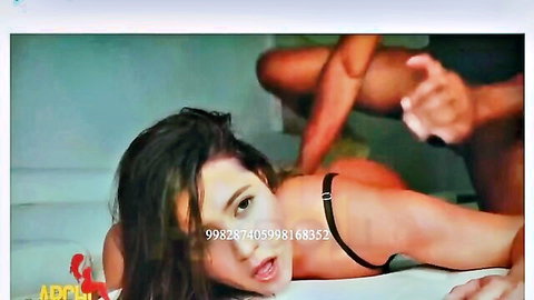 Archita Pokhun in black lingerie, teased by man in BBC session