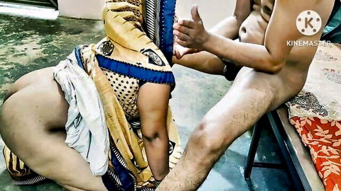Hot Indian maid in saree bent over for master doggy fuck