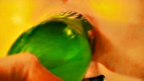 Kel double fisting extreme insertion with large green toy in big pussy