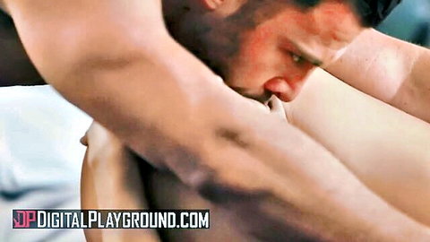 Paige Owens seduces Seth Gamble in intimate bedroom embrace, Digital Playground