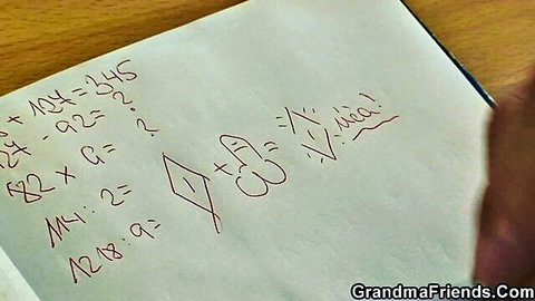 Grandma Friends mature old threesome in classroom scene