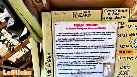 Hurried outdoor quickie in Filipino tourist spot while rushing next destination