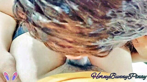 POV closeup of cock creampied deep in chubby Pinay pussy with cum dripping