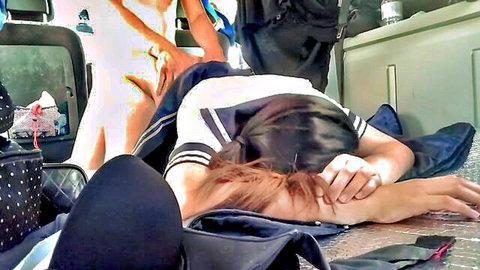 Pinay student in school uniform cries in pleasure from deep doggy penetration