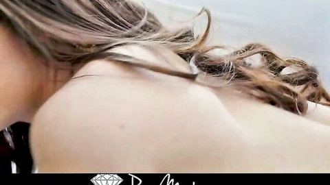 Veronica Vain in sexy lingerie, elegant side profile tease