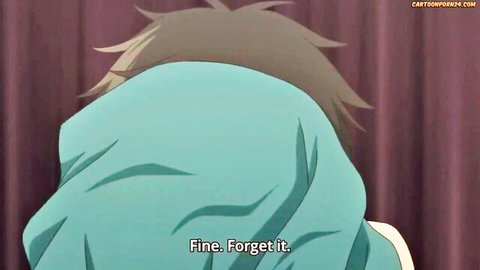 Anime boy in towel from behind, hentai gay lovers drama scene
