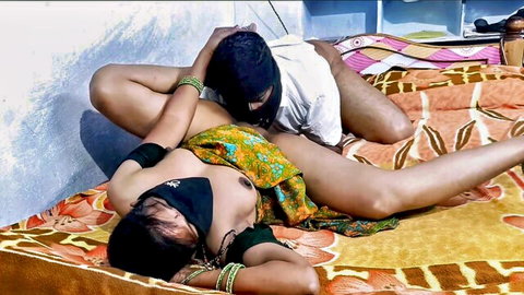 Masked Desi couple in cheating missionary sex with creampie