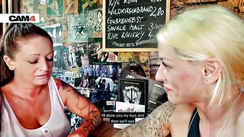 Harleen Van Hynten and Adrienne Kiss in intimate lesbian cam tease