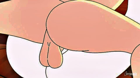 Gravity Falls animated parody showing character's exposed ass and balls from behind