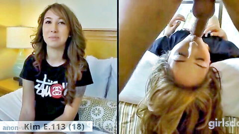 Brunette in t-shirt and upside-down blowjob in GDP cheaters compilation