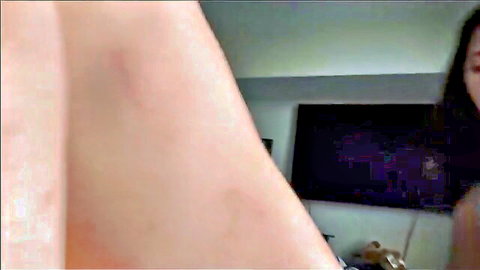 Horny big step-sister teasing playfully in bedroom
