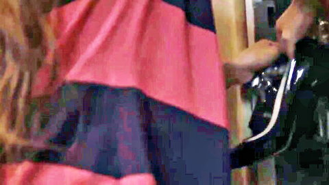 French lesbian couple groping wet pussy through shiny black shorts