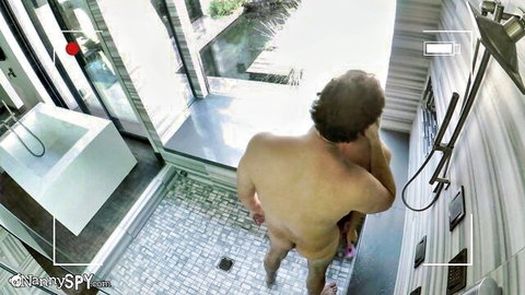 Busted nanny caught on CCTV showering nude with muscular boss's real dick