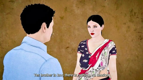 Indian bhabhi in colorful saree seduces brother-in-law face to face no taboos