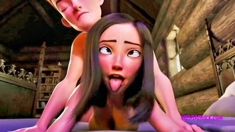 Hentai parody: nude Asian girl with tongue out in intimate oral sex scene