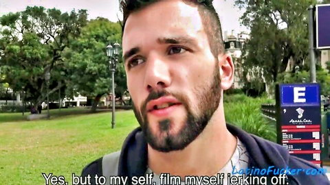 Latino man outdoors confesses filming himself jerking off in park