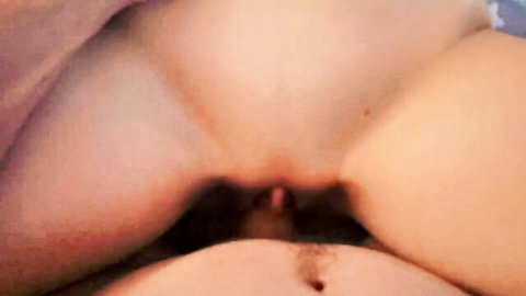Close-up creampie in stepsister's pussy, amateur vaginal penetration