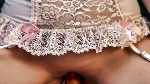 Adria Nite in lace lingerie with visible vaginal penetration