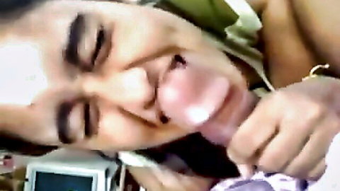 Sexy Indian girlfriend sucking cock in steamy POV close-up