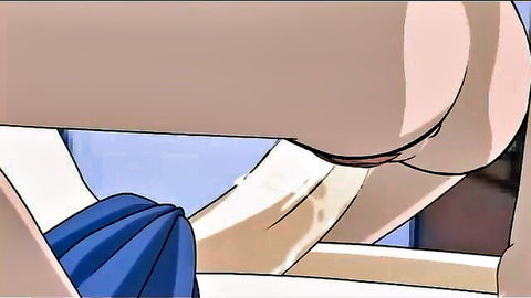 Uncensored anime hentai closeup of curvy girl's exposed pussy and ass with cum drip