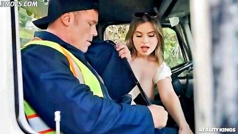 Brandy Renee giving blowjob to GI Joey in car - Reality Kings